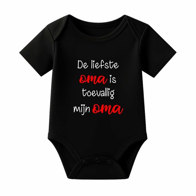 Romper De liefste Oma is toevallig mijn Oma - zwart - korte mouw