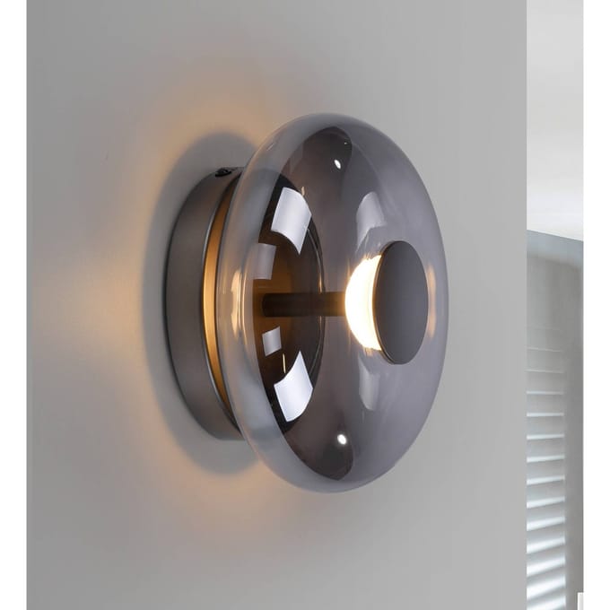 SCHÖNER WOHNEN LED plafondlamp Posh, rookglas, 3.000 K