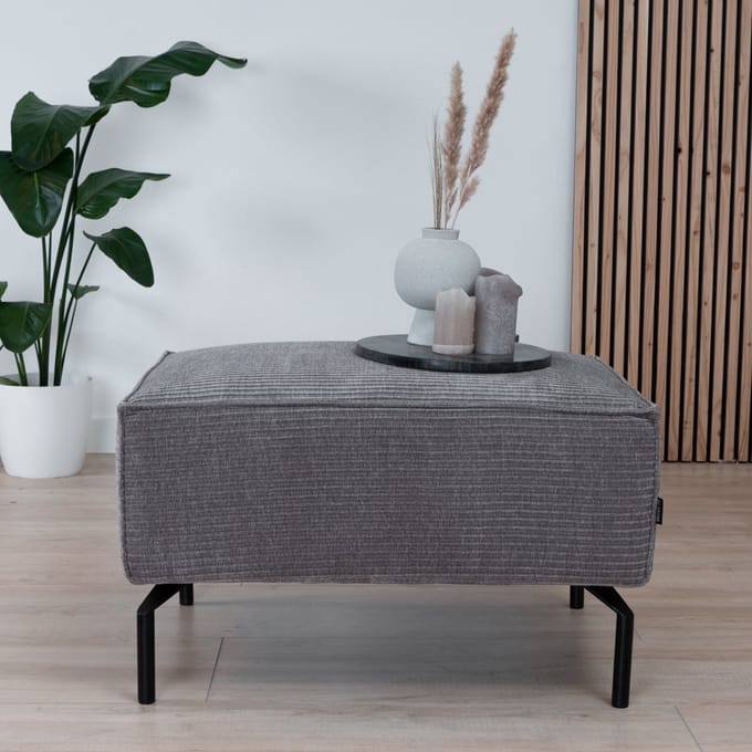 Bronx71® Hocker Kansas taupe ribstof