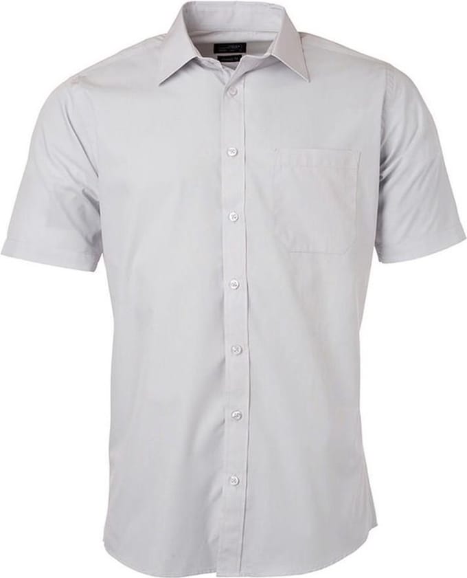 Daiber Herenshort Poplin Shirt met korte mouwen (Lichtgrijs)