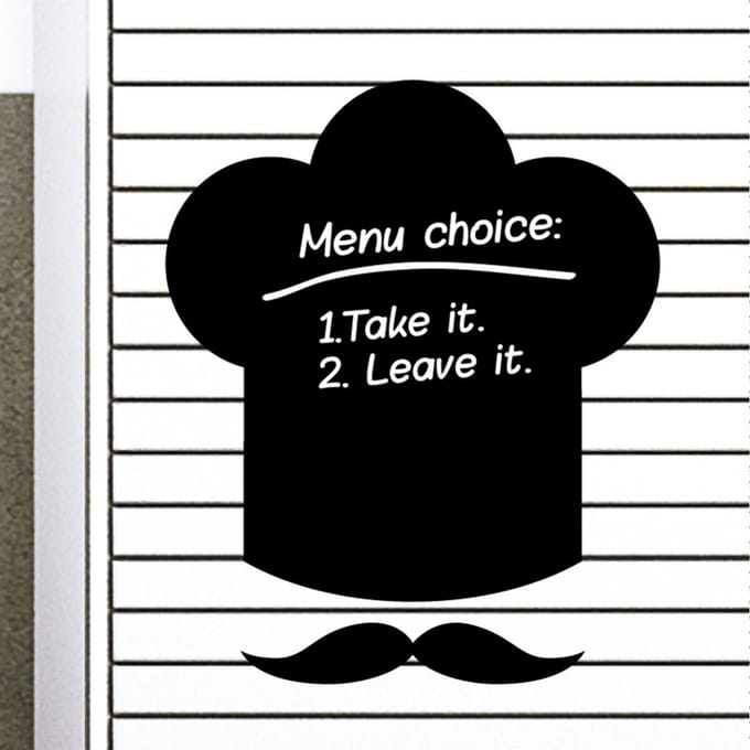 Schoolbordsticker - uitwisbare zelfklevende muurstickers - Chef's Hat - 95x75cm