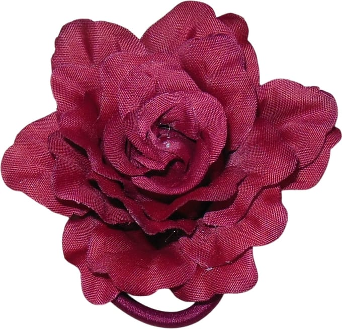 1 Roosje groot met duckklem+elastiek bordeaux rood - Herfst - Herfstkleuren