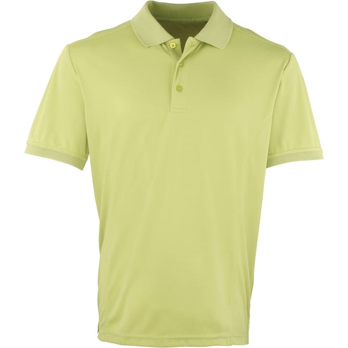 Premier Heren Coolchecker Pique korte mouw Polo T-Shirt (Kalk)