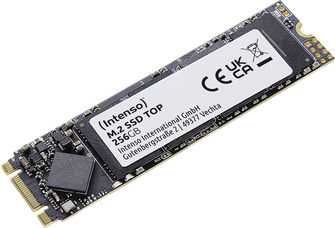 (Intenso) M.2 SSD SATA III Top - Interne SSD - 2280 - SATA III - 256GB - 550MB/s (3832440)