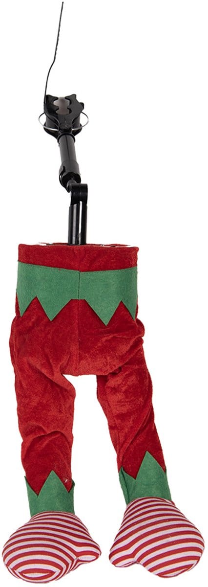 Clayre & Eef Kerstdecoratie Beeld Elf 15x10x39 cm / 3xAA Rood Kunststof