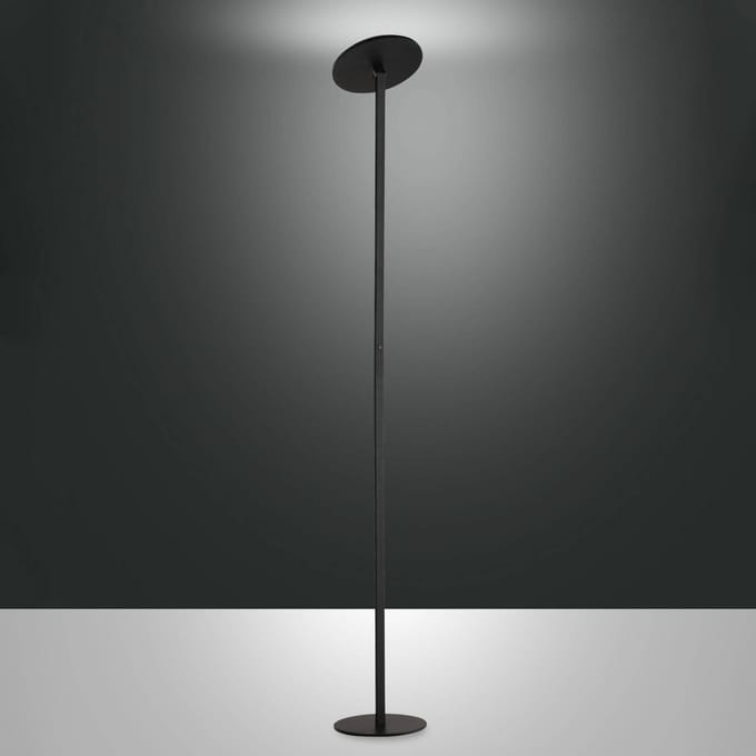 Fabas Luce Regina LED vloerlamp, zwart, CCT, dimbaar, hoogte 180 cm