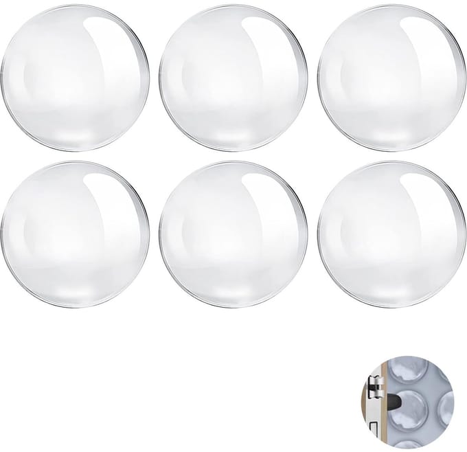 Dailygoods - Deurstopper, transparant, 6 stuks, zelfklevend, schokbestendig