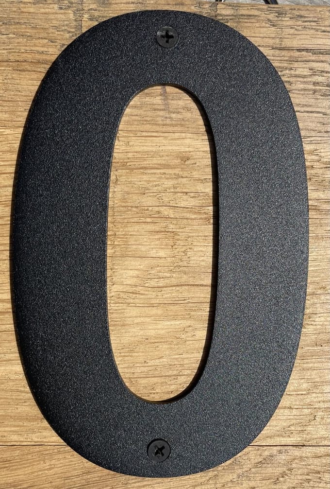 17cm stalen huisnummer 0 zwart