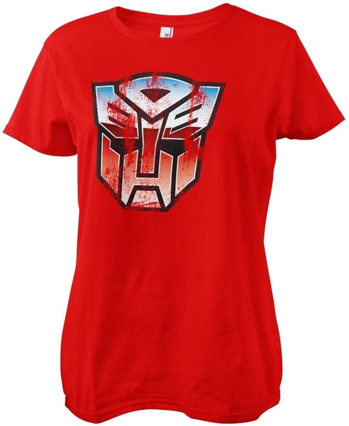 Transformers Distressed Autobot Shield Girly T-shirt voor dames, rood