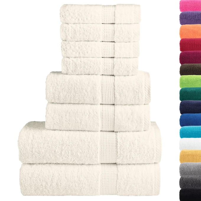 vidaXL - 8-delige - Handdoekenset - SOLUND - 600 - g/m² - crèmekleurig