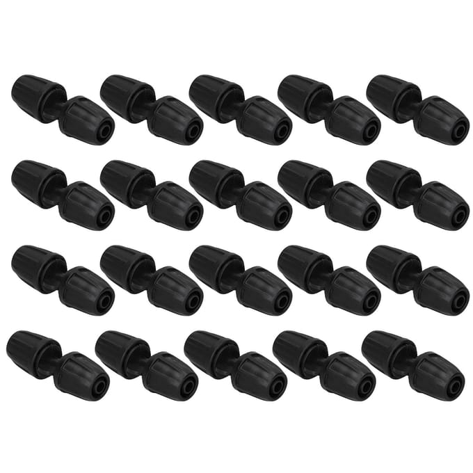20 STUKS 8/11 Rechte Slangkoppeling met Vergrendeling Tuinslangkoppeling Irrigatie Fittingen black