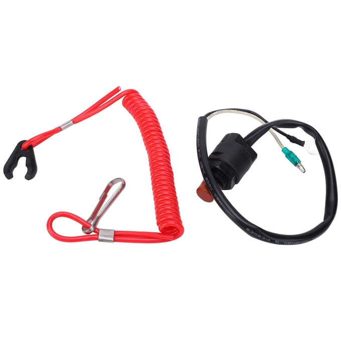 Buitenboordmotor Dood Stop Waterdicht RC Motorboot Boot Noodstop Schakelaar met Lanyard black