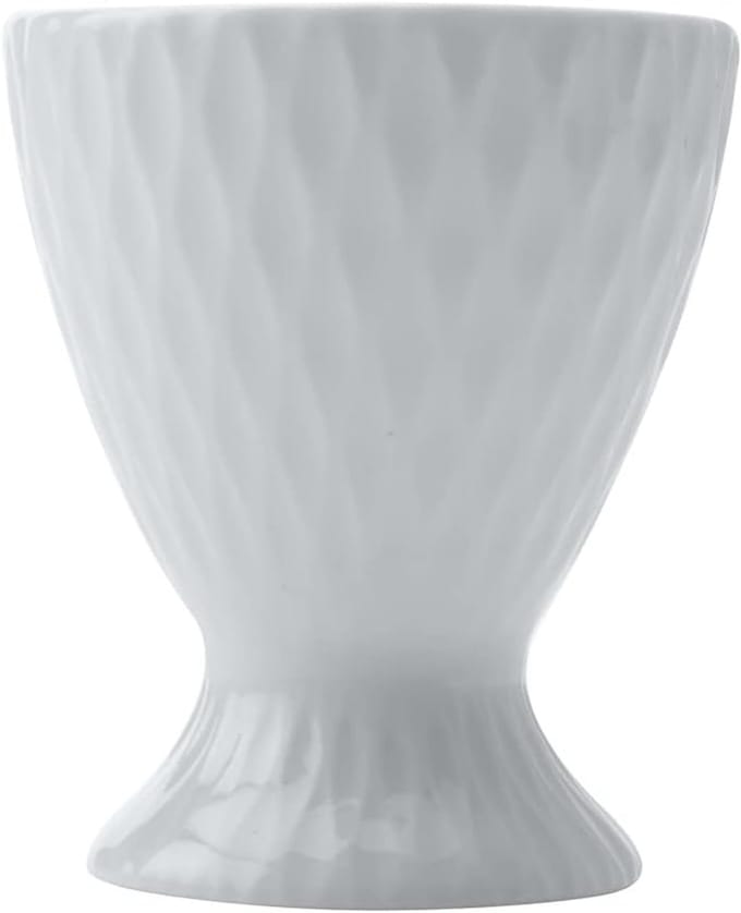 Eierhouder - Eierdopje Porselein - Ontbijt Serveren - Reliëf Textuur - 5 x 5 x 6 cm - Wit