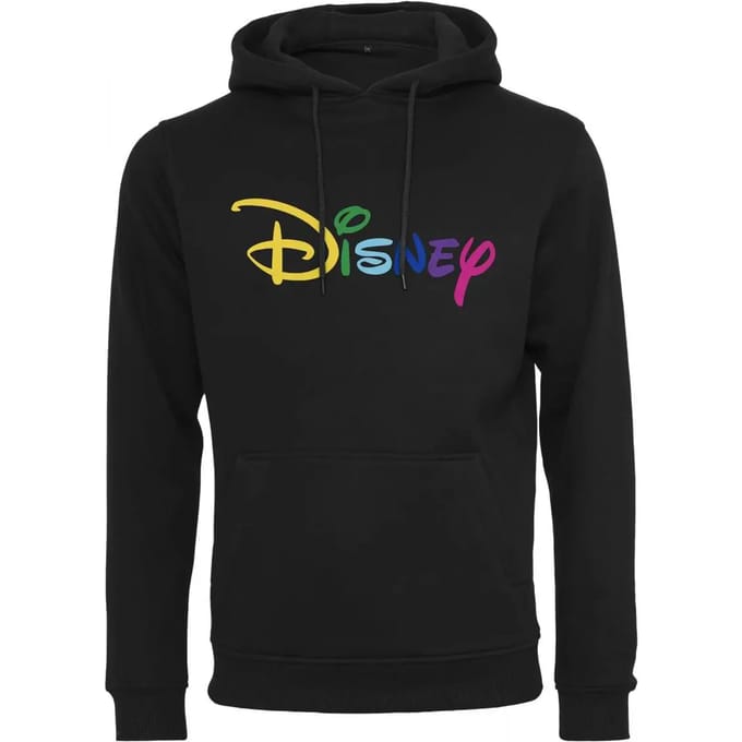Merchcode - Disney Rainbow Logo EMB Hoodie/trui - XS - Zwart