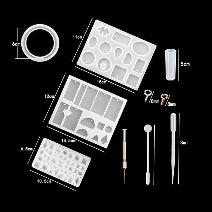 Kristal Epoxy Vorm Set Armband Hanger Sieraden Tool Combinatie met Handboor 12 Kleuren zwart