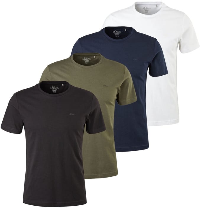 s.Oliver T-shirt Basic T-Shirt Verpakking van 4