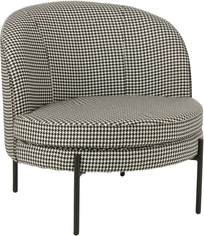 J-Line zetel Pied-De-Poule - ijzer - zwart/wit