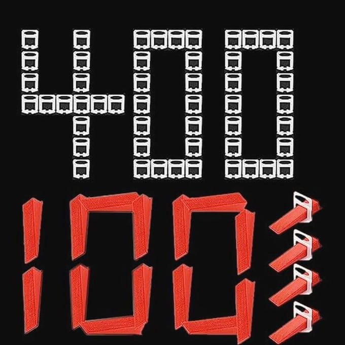 Tegelnivelleringssysteem set van 500 stuks met 100 tegelwiggen en leghulp