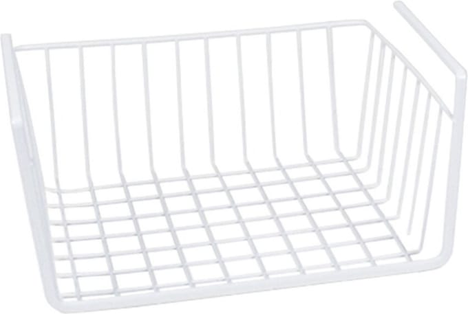 Gerimport Kastmandje - wit - metaal - 30 x 25 x 14 cm - opberg hangmand