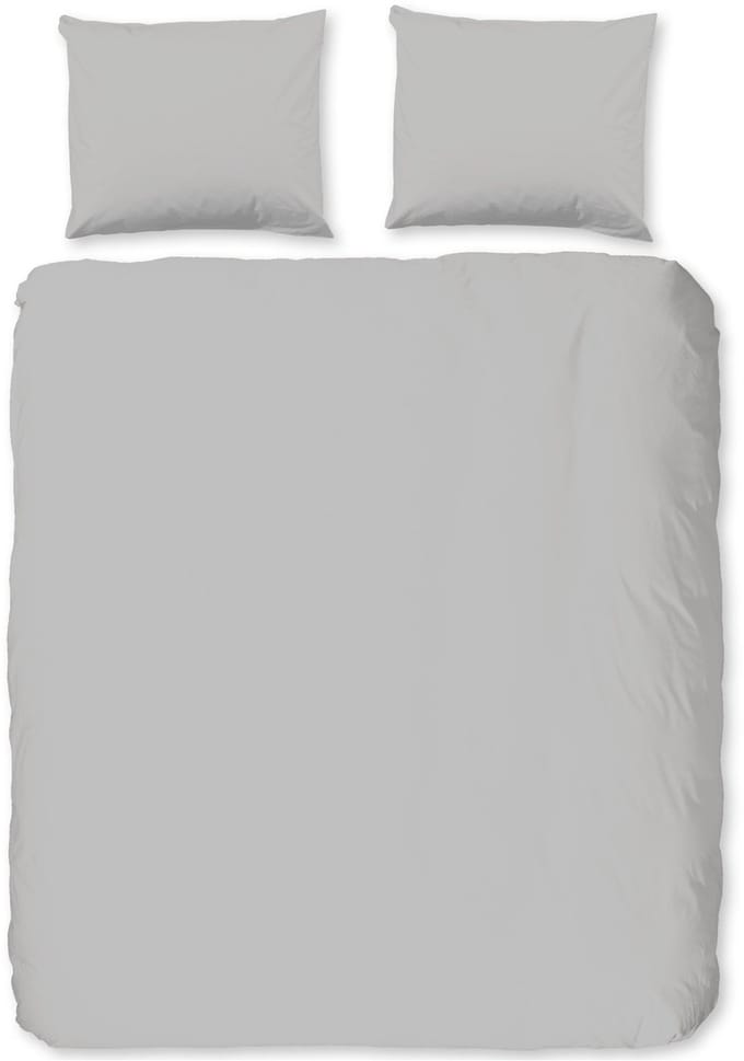 Pure dekbedovertrek effen kleur - 2 persoons 200x200/220 cm - Lichtgrijs - Microvezel