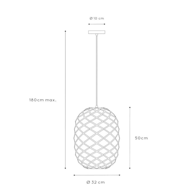 Lucide WOLFRAM - Hanglamp - Ø 32 cm - 1xE27 - Zwart