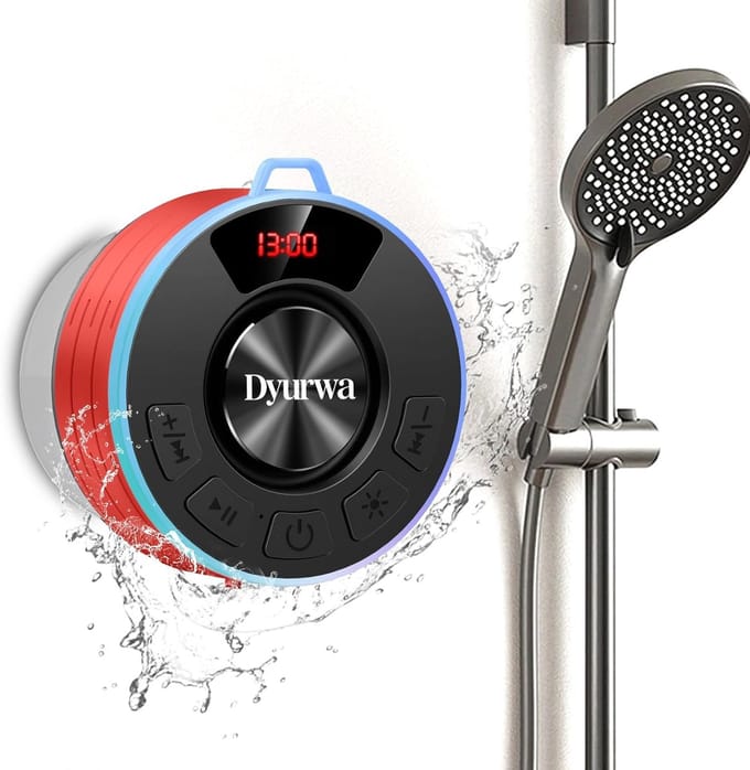 Draadloze Speaker - Mini Geluidbox - Douche Muziek - IP7 Waterdicht - 9cm Breed - Rood