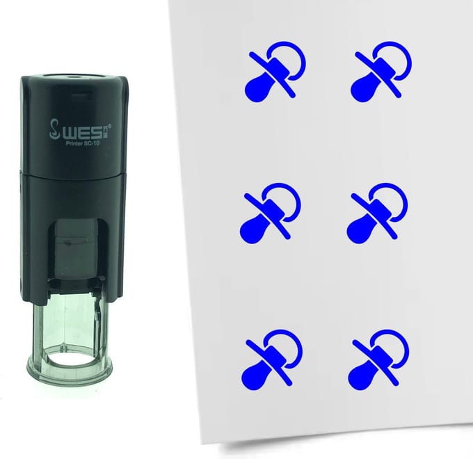 CombiCraft Stempel Speen 10mm rond - Blauwe inkt