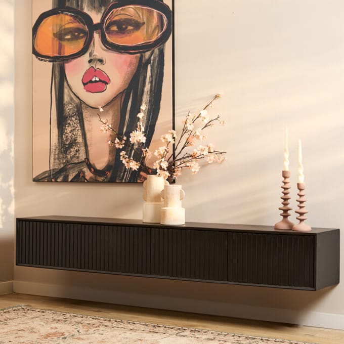 Starfurn zwevend tv meubel madison black 200 cm