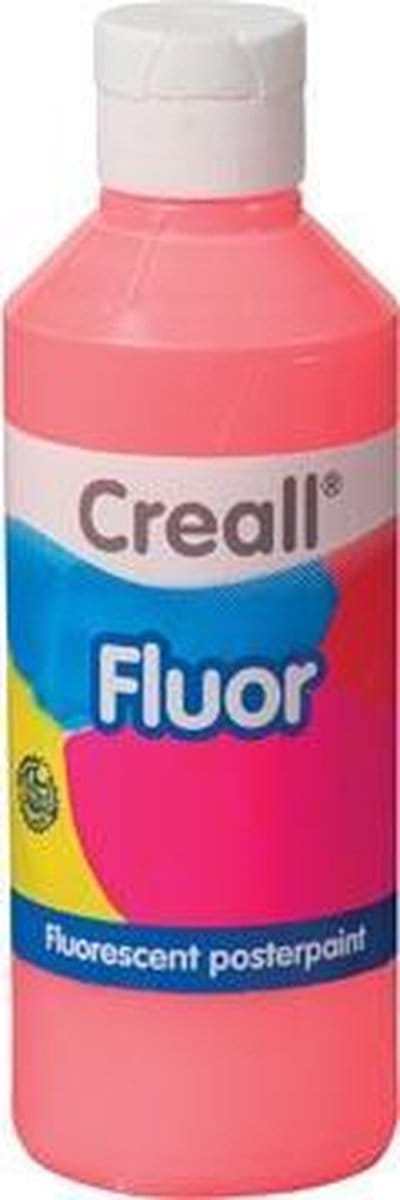 Plakkaatverf Creall fluor 04 rood 250 ml