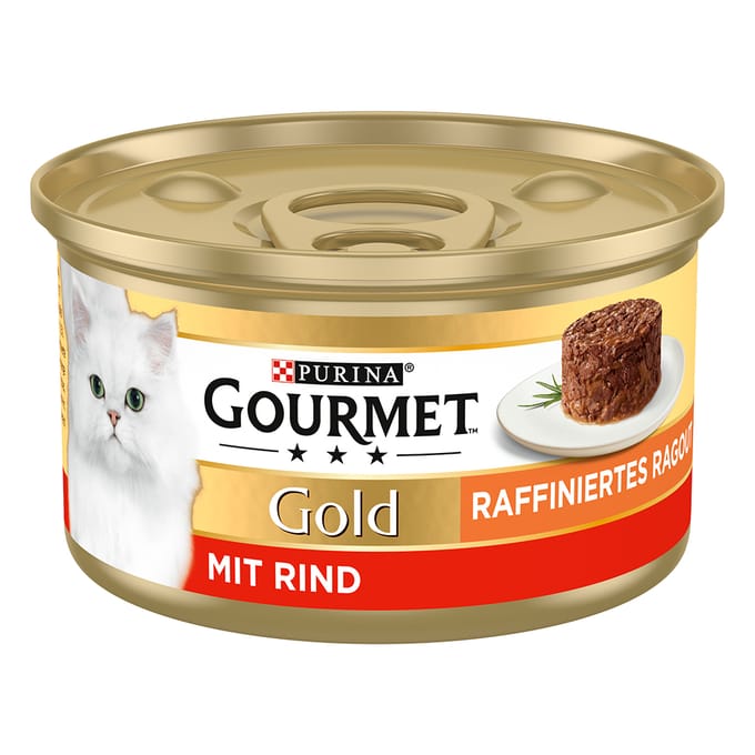 24 x 85 g Gourmet rund Gold geraffineerde ragout Kattenvoer