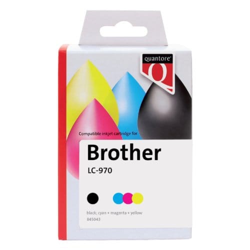 Tintenpatrone Quantore Alternative für Brother LC-970 Schwarz + 3 Farben