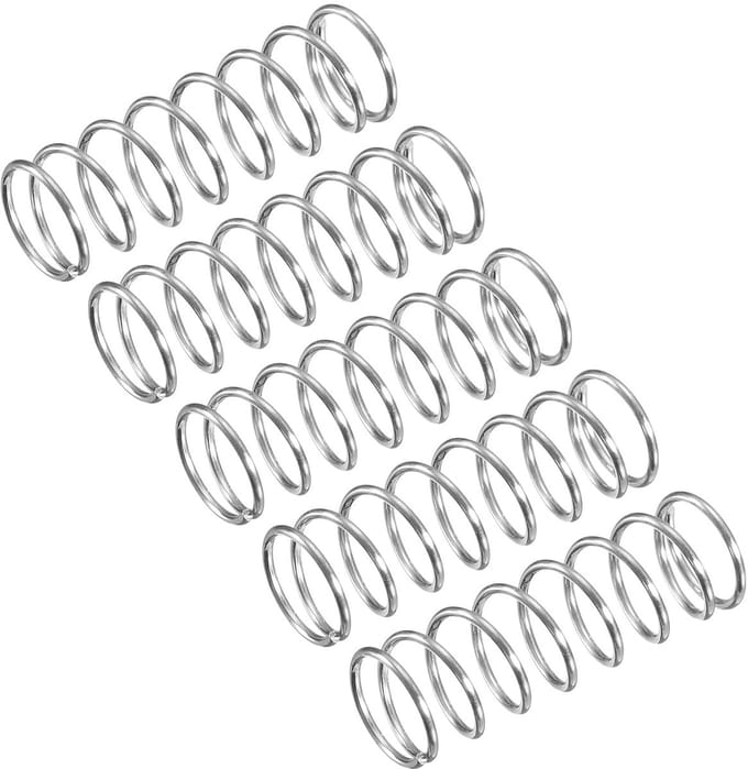Set van 5 Drukveren van 304 Roestvrij Staal 7mm x 20mm Compressieveren