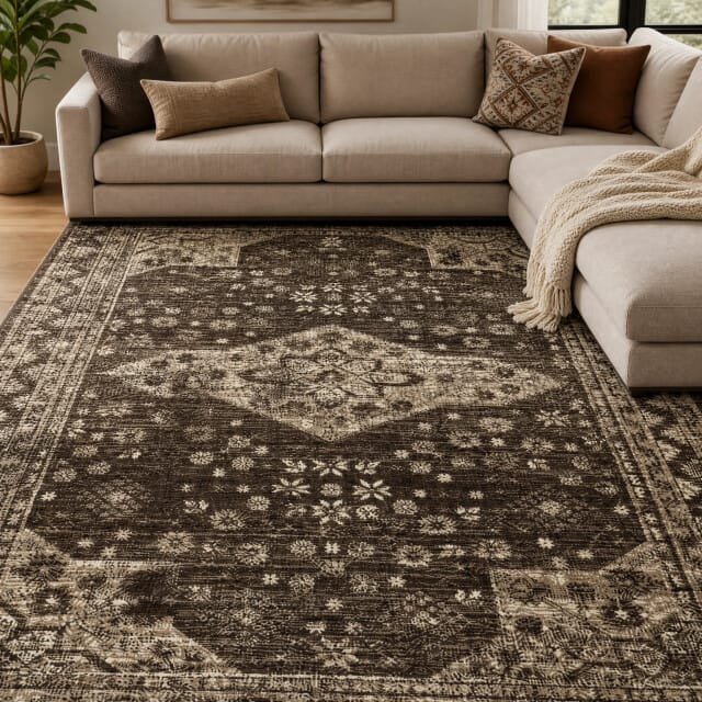 Muratap Vintage vloerkleed bruin beige- 240x340 cm