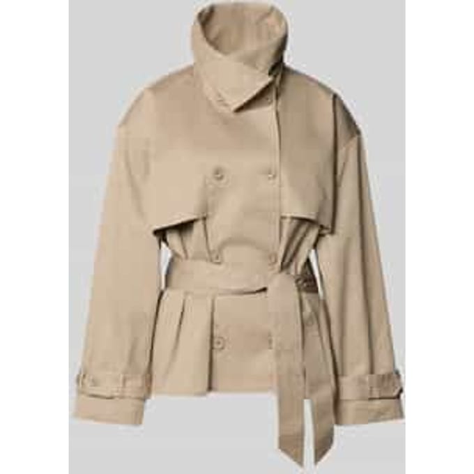 Korte trenchcoat met wol