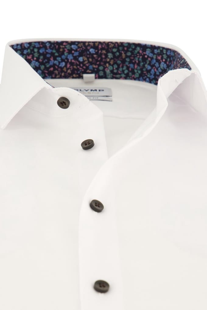 Olymp business overhemd extra slim fit wit effen