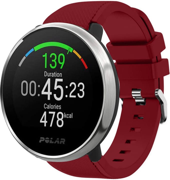 Strap-it Twill siliconen bandje - geschikt voor Polar Ignite / Ignite 2 / Ignite 3 / Unite / Pacer - bordeaux