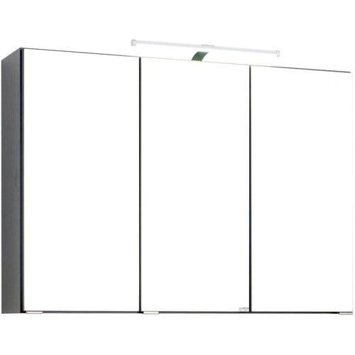 HELD Badkamer spiegelkast Bologna 3D (LED opbouwlamp, Donkergrijs, 90 cm)