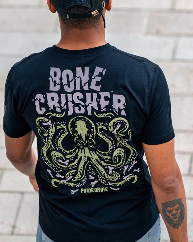 PRiDEorDiE BONE CRUSHER V.2 T-shirt Zwart - S