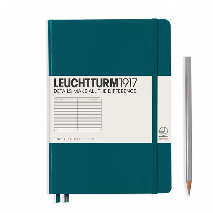 Leuchtturm1917 A5 Medium Notitieboek Hardcover Gelinieerd Pacific Blue