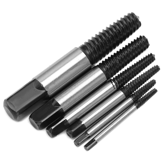 6 Stuks Schroefverwijderaar Snelstaal Grove Draad Gebroken Beschadigde Nagels Extractor Boorbit