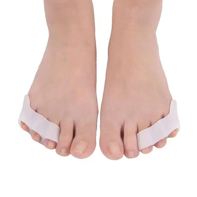 Séparateur d'orteils à trois trous pour petits orteils, outil de soin des pieds blanc