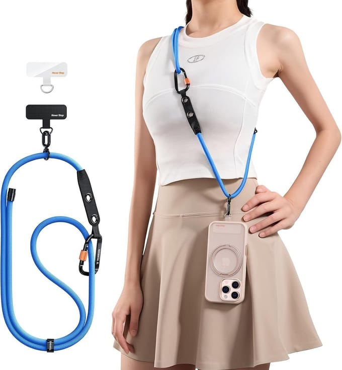 TORRAS LoopGo Clasp Verstelbaar Universeel Telefoonkoord Blauw