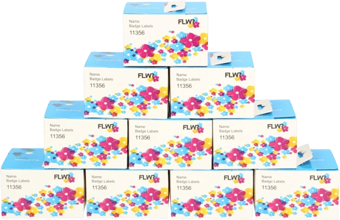 FLWR - Printerlabelrol / 11356 / 10-pack Wit - Geschikt voor Dymo
