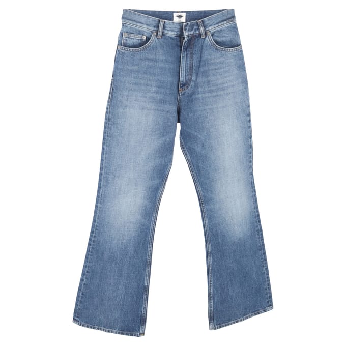 Christian Dior jeans met wijde pijpen in lichtblauw denim