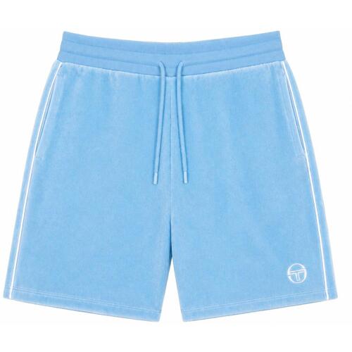 Korte Broek Sergio Tacchini Tasso Velour Shorts Baltic Sea/White