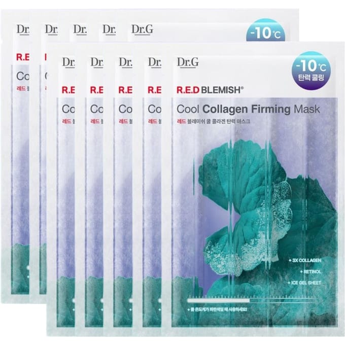 Dr.G Red Blemish Cool Collageen Verstevigend Mask Koelend Elasticiteit 30g x 10 vellen gray