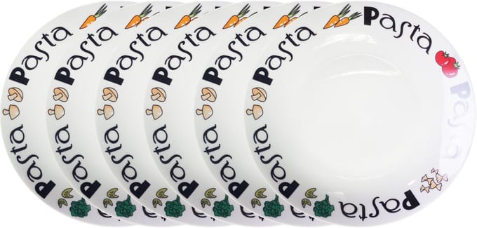 Haute Cuisine Pastabord - Ø 21 x H4,5 cm - Set-6 - Keramiek