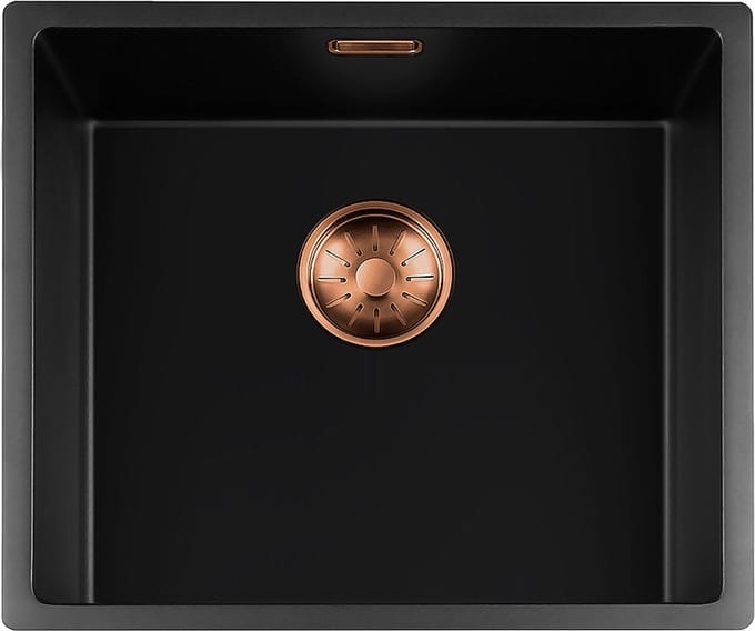 Lorreine Black Quartz Series spoelbak 4540cm Plug Copper 45BQ-FU-Copper