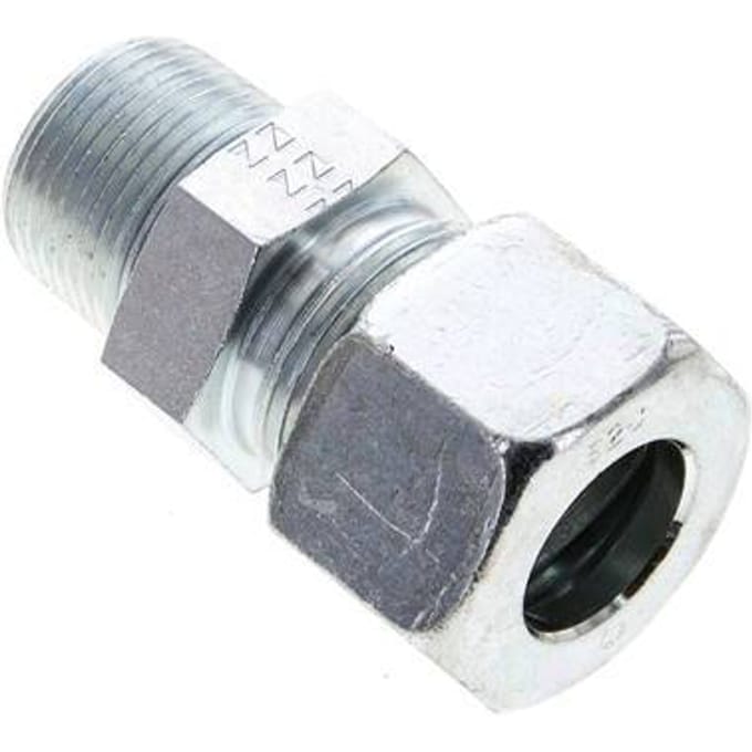 3/4'' NPT Buitendraad x 20S Verzinkt Stalen Rechte Snijring Koppeling 400 Bar DIN 2353