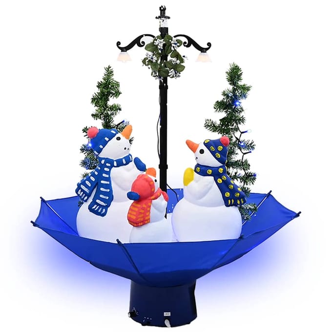 vidaXL - Kerstboom - sneeuwend - met - paraplubasis - 75 - cm - PVC - blauw